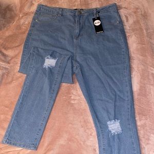 High Waist Distressed Skinny Jean